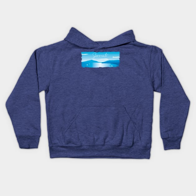 Sorrento in minimal blue Kids Hoodie by Maxsomma